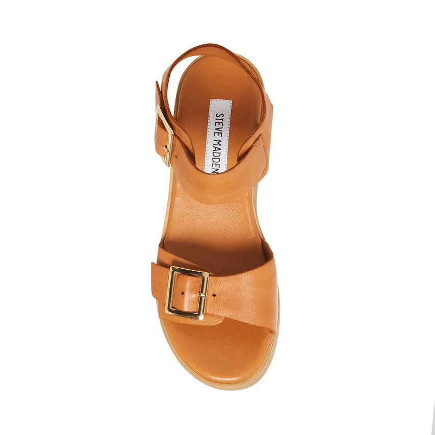 Sandalias de Plataforma Steve Madden Marka Cuero Mujer Marrones | ES JBES91